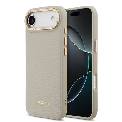 Apple iPhone 17 Air Kılıf Lacoste Orjinal Lisanslı M-safe Şarj Özellikli Champs Elysees PU Deri Tasarımlı Kapak - Görsel 3