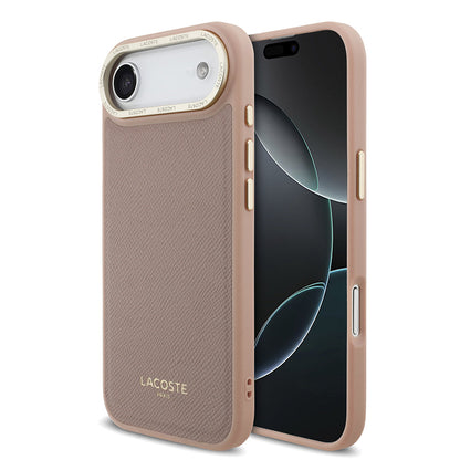 Apple iPhone 17 Air Kılıf Lacoste Orjinal Lisanslı M-safe Şarj Özellikli Champs Elysees PU Deri Tasarımlı Kapak - Görsel 4