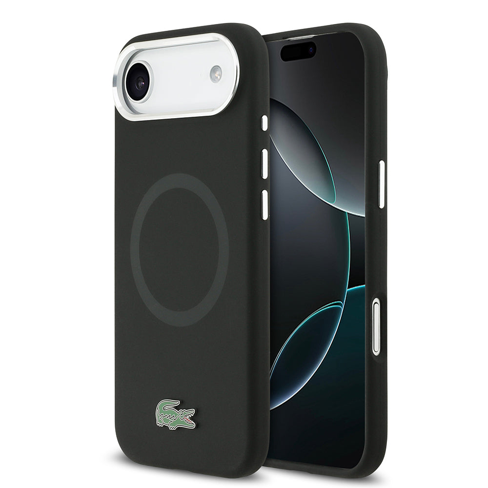 Apple iPhone 17 Air Kılıf Lacoste Orjinal Lisanslı M-safe Şarj Özellikli İkonik Logolu Metal Kamera Çerçeveli Silikon Kapak - Görsel 2