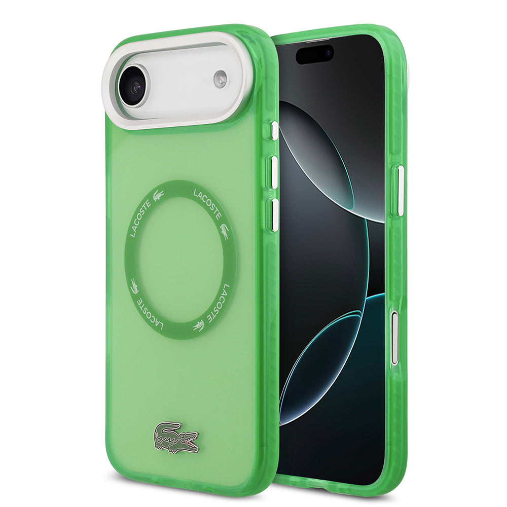 Apple iPhone 17 Air Kılıf Lacoste Orjinal Lisanslı M-safe Şarj Özellikli İkonik Timsah Logolu Buzlu Kapak - Görsel 2