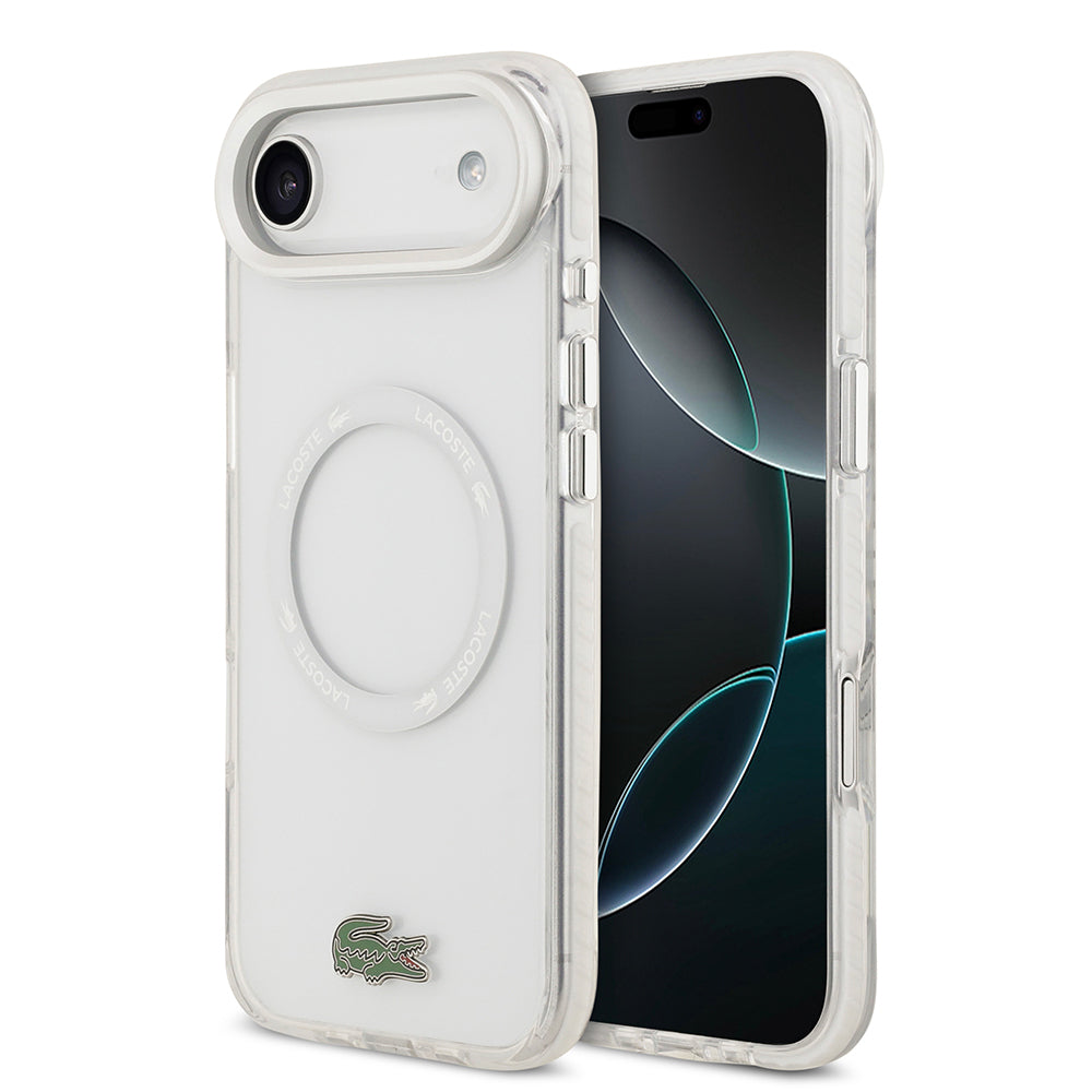 Apple iPhone 17 Air Kılıf Lacoste Orjinal Lisanslı M-safe Şarj Özellikli İkonik Timsah Logolu Buzlu Kapak - Görsel 4