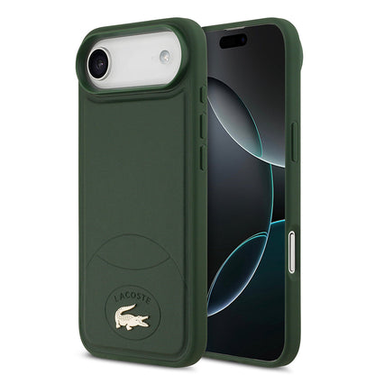 Apple iPhone 17 Air Kılıf Lacoste Orjinal Lisanslı M-safe Şarj Özellikli PU Deri Tasarımlı Metal Logolu Kapak - Görsel 2