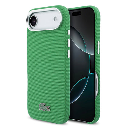 Apple iPhone 17 Air Kılıf Lacoste Orjinal Lisanslı M-Safe Şarj Özellikli PVC Pike Desenli Arka Yüzey İkonik Timsah Dokuma Logolu Kapak - Görsel 9