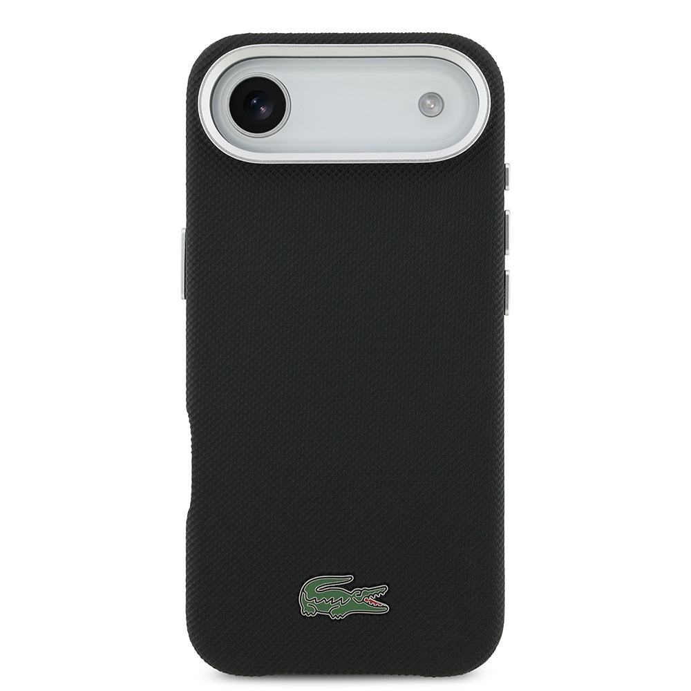 Apple iPhone 17 Air Kılıf Lacoste Orjinal Lisanslı M-Safe Şarj Özellikli PVC Pike Desenli Arka Yüzey İkonik Timsah Dokuma Logolu Kapak - Görsel 3