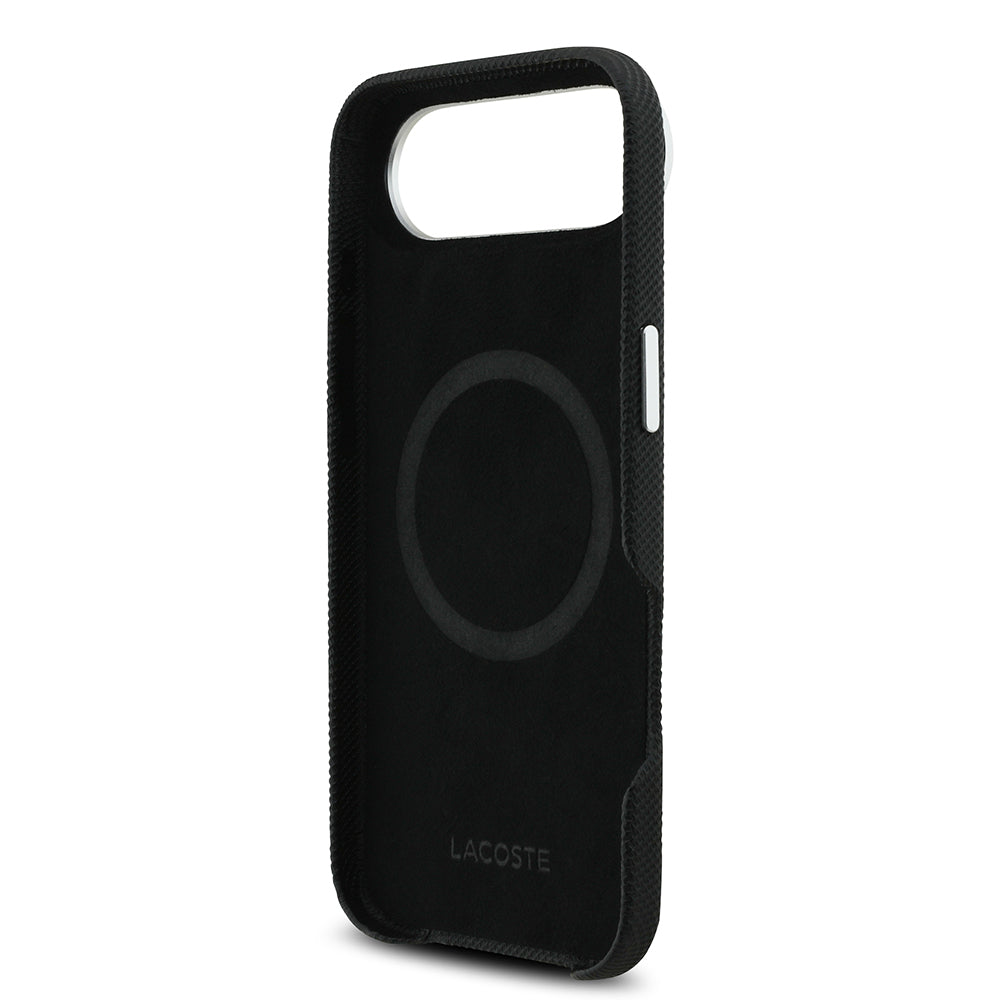 Apple iPhone 17 Air Kılıf Lacoste Orjinal Lisanslı M-Safe Şarj Özellikli PVC Pike Desenli Arka Yüzey İkonik Timsah Dokuma Logolu Kapak - Görsel 7