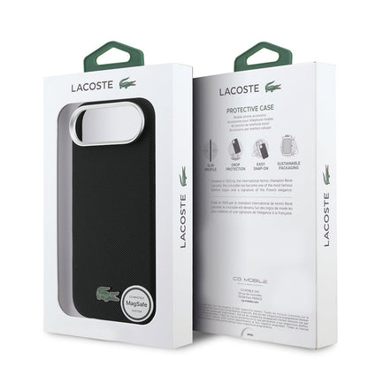 Apple iPhone 17 Air Kılıf Lacoste Orjinal Lisanslı M-Safe Şarj Özellikli PVC Pike Desenli Arka Yüzey İkonik Timsah Dokuma Logolu Kapak - Görsel 8