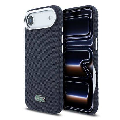 Apple iPhone 17 Air Kılıf Lacoste Orjinal Lisanslı M-Safe Şarj Özellikli PVC Pike Desenli Arka Yüzey İkonik Timsah Dokuma Logolu Kapak - Görsel 10
