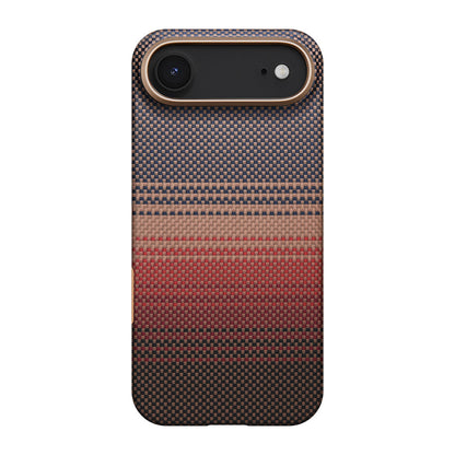 Apple iPhone 17 Air Kılıf M-safe Şarj Özellikli Aramid Fiber Pitaka Tactile Woven Sunset-Moonrise Serisi Kapak - Görsel 2