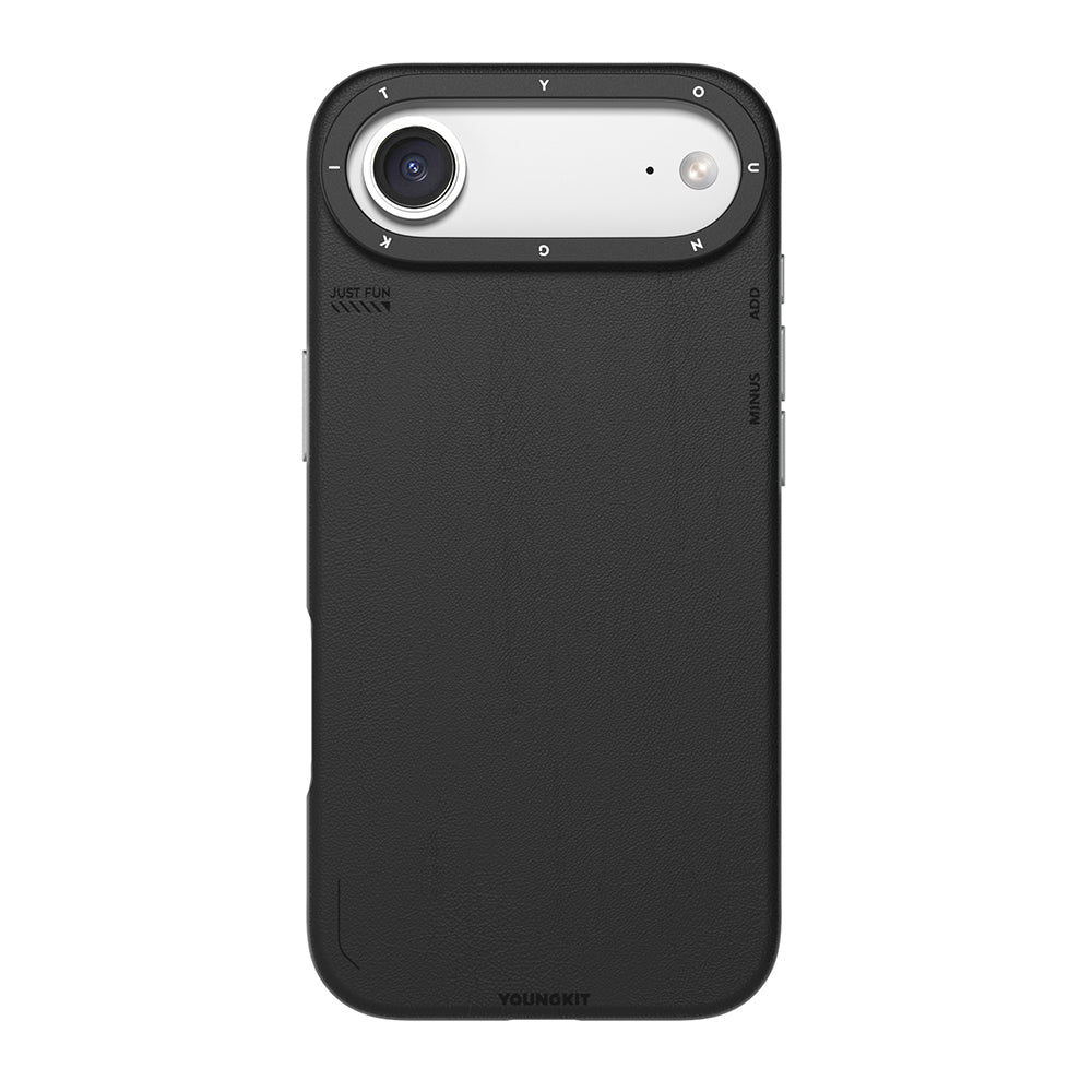 Apple iPhone 17 Air Kılıf M-safe Şarj Özellikli Basit Mat Deri Desenli Youngkit Tech Fashion Serisi Kapak - Görsel 4