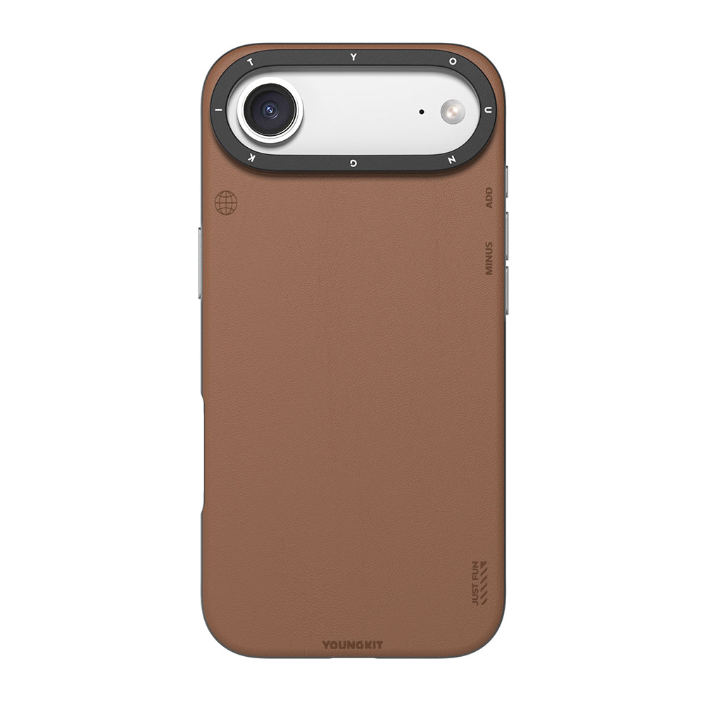 Apple iPhone 17 Air Kılıf M-safe Şarj Özellikli Basit Mat Deri Desenli Youngkit Tech Fashion Serisi Kapak - Görsel 3