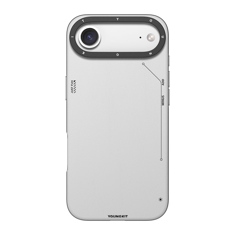 Apple iPhone 17 Air Kılıf M-safe Şarj Özellikli Basit Mat Deri Desenli Youngkit Tech Fashion Serisi Kapak - Görsel 2