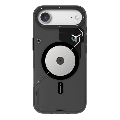 Apple iPhone 17 Air Kılıf M-safe Şarj Özellikli Disk Desenli Youngkit Disc Battle Kapak