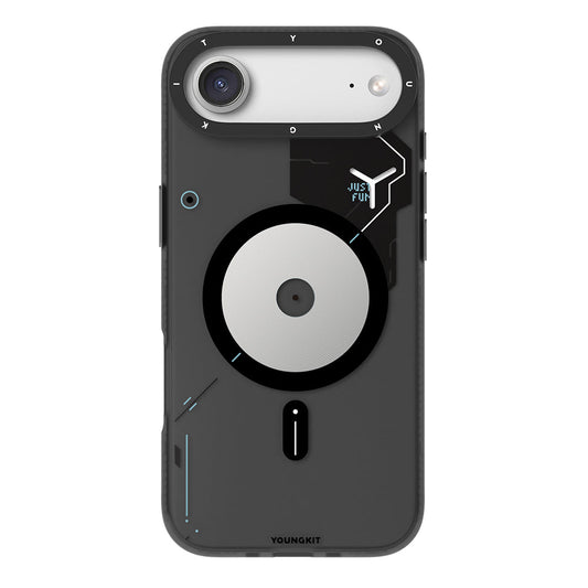 Apple iPhone 17 Air Kılıf M-safe Şarj Özellikli Disk Desenli Youngkit Disc Battle Kapak