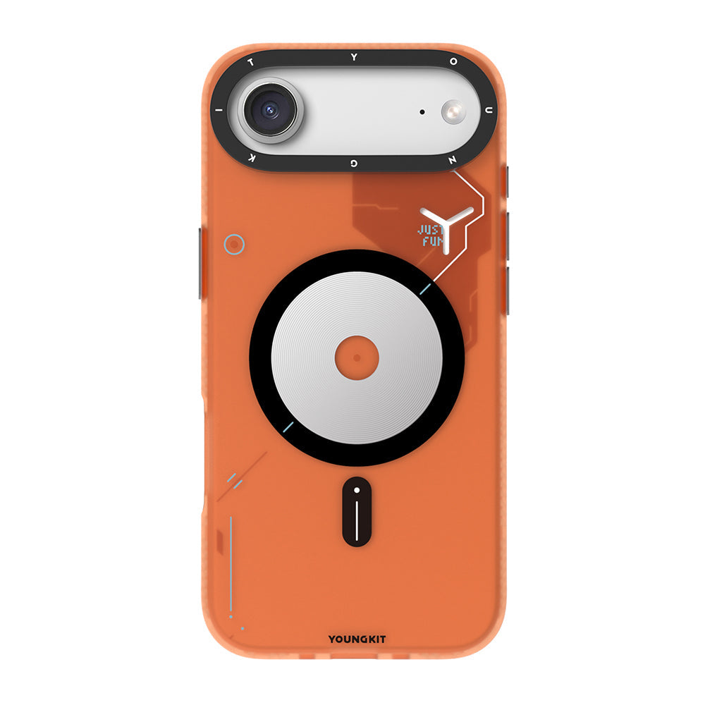 Apple iPhone 17 Air Kılıf M-safe Şarj Özellikli Disk Desenli Youngkit Disc Battle Kapak - Görsel 3