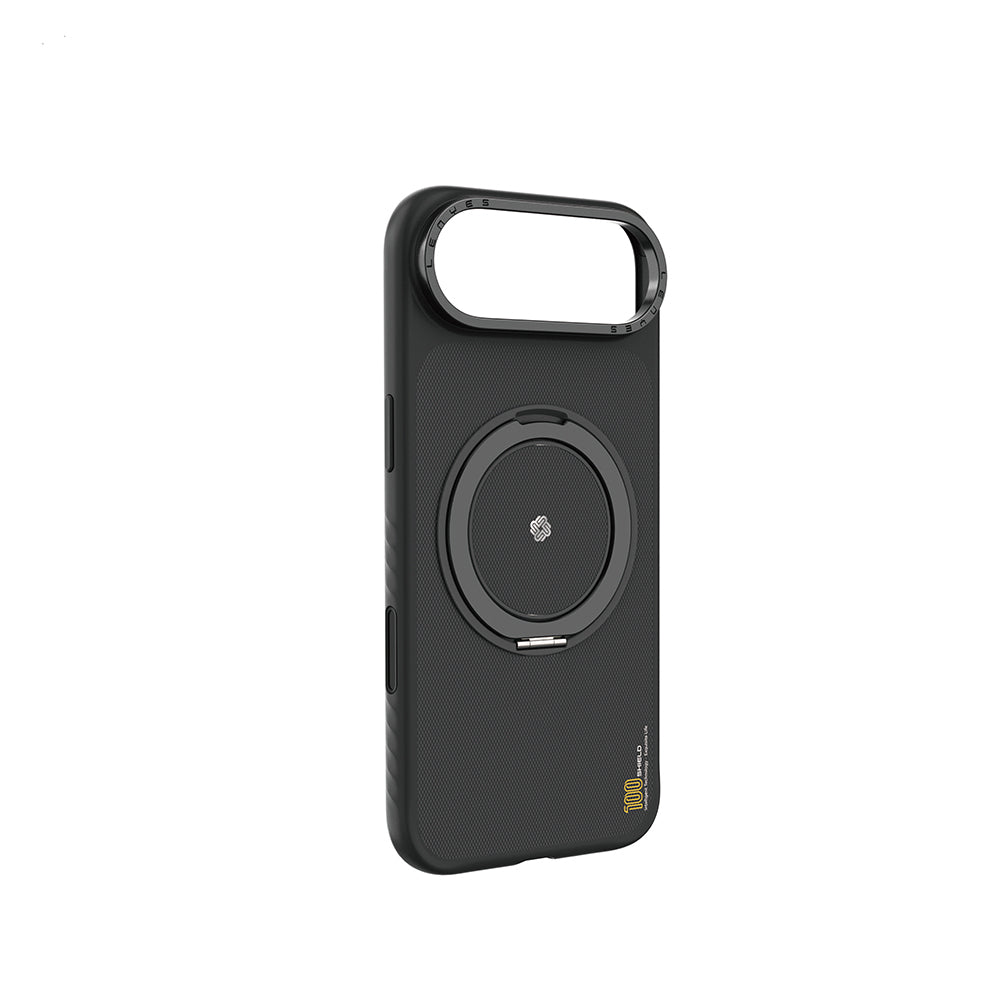 Apple iPhone 17 Air Kılıf M-safe Şarj Özellikli Metal Standlı Lenyes CK225 Kevlar Kapak - Görsel 2