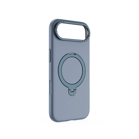 Apple iPhone 17 Air Kılıf M-safe Şarj Özellikli Metal Standlı Sıvı Silikon Lenyes CK223 Kapak