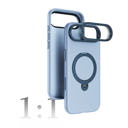 Apple iPhone 17 Air Kılıf M-safe Şarj Özellikli Metal Standlı Sıvı Silikon Lenyes CK223 Kapak - Görsel 2