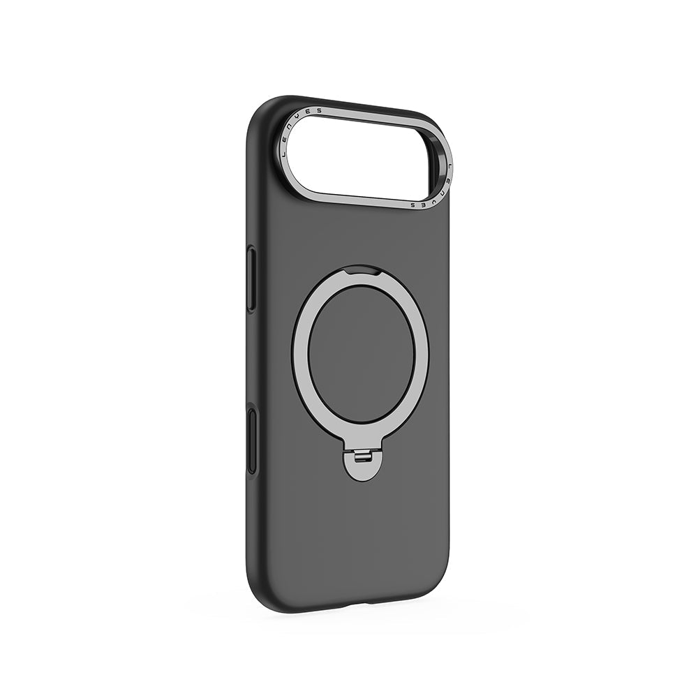 Apple iPhone 17 Air Kılıf M-safe Şarj Özellikli Metal Standlı Sıvı Silikon Lenyes CK223 Kapak - Görsel 4