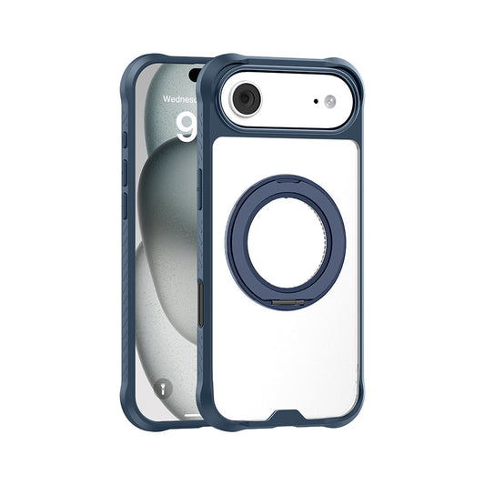 Apple iPhone 17 Air Kılıf M-safe Şarj Özellikli Parmak Ring Standlı Airbag Tasarımlı Mutural Obsidian Serisi Kapak