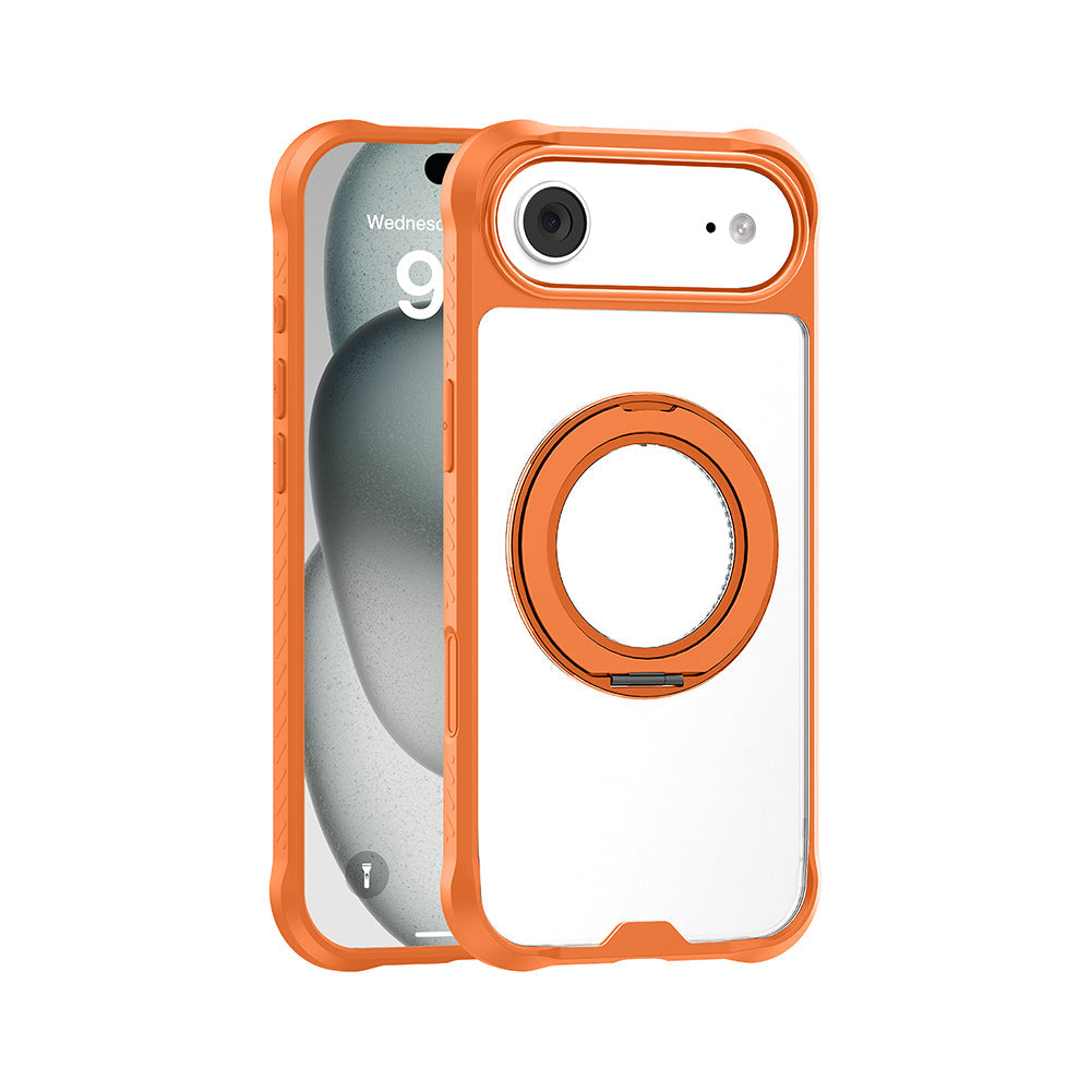 Apple iPhone 17 Air Kılıf M-safe Şarj Özellikli Parmak Ring Standlı Airbag Tasarımlı Mutural Obsidian Serisi Kapak - Görsel 4