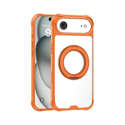 Apple iPhone 17 Air Kılıf M-safe Şarj Özellikli Parmak Ring Standlı Airbag Tasarımlı Mutural Obsidian Serisi Kapak - Görsel 4