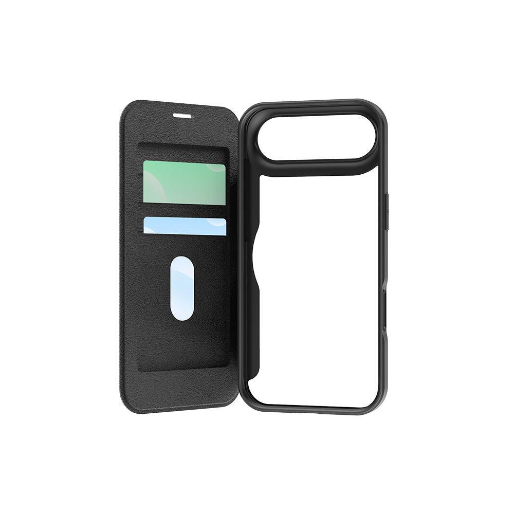 Apple iPhone 17 Air Kılıf M-Safe Şarj Özellikli Raptic Air Folio Şeffaf Kartlıklı Kapaklı Kılıf - Görsel 2