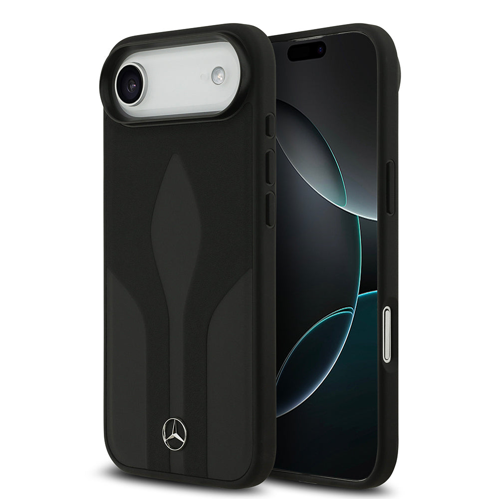 Apple iPhone 17 Air Kılıf Mercedes Benz Orjinal Lisanslı M-safe Şarj Özellikli Dokulu Desenli Deri Kapak - Görsel 2