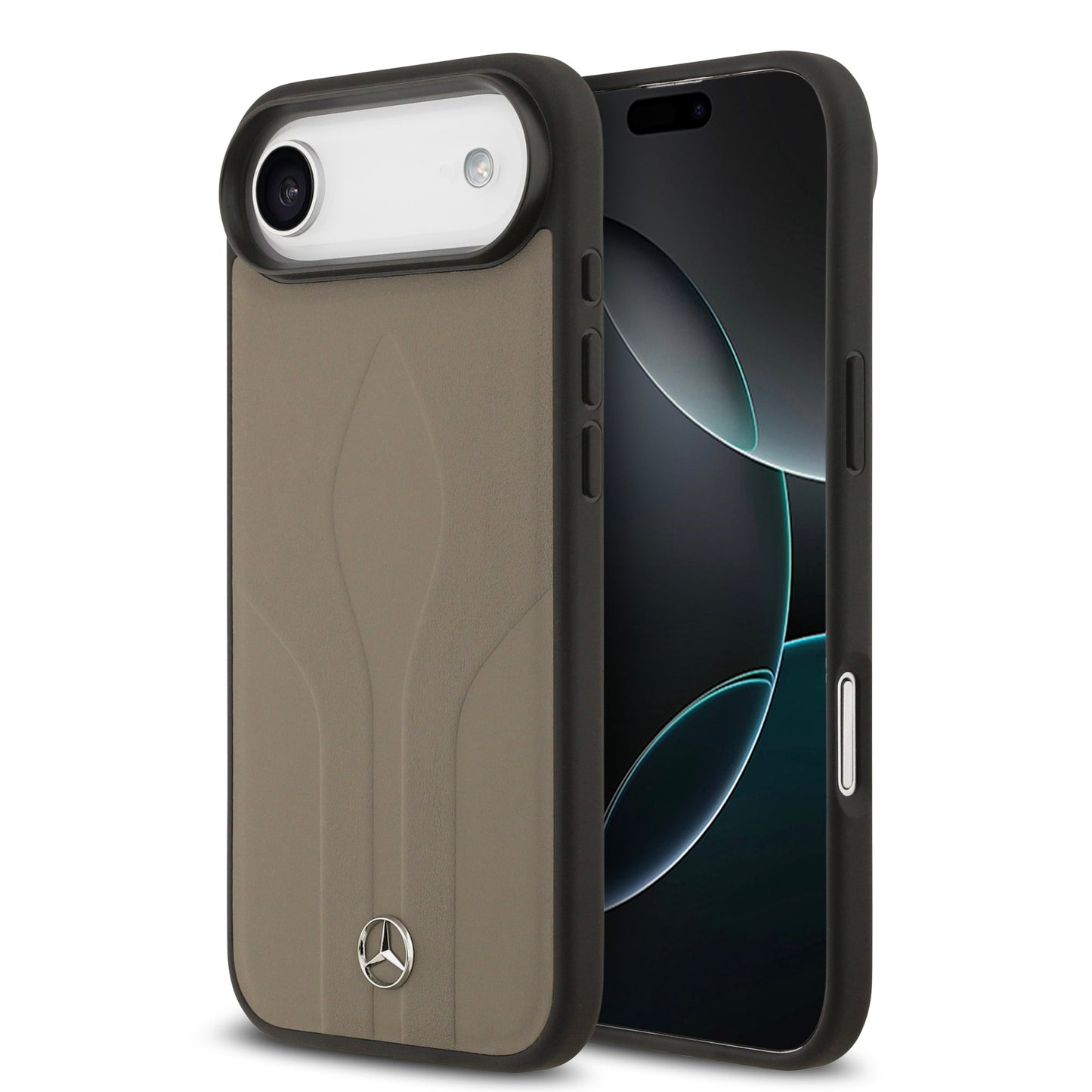 Apple iPhone 17 Air Kılıf Mercedes Benz Orjinal Lisanslı M-safe Şarj Özellikli Dokulu Desenli Deri Kapak - Görsel 3