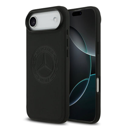 Apple iPhone 17 Air Kılıf Mercedes Benz Orjinal Lisanslı M-safe Şarj Özellikli Hakiki Deri Nostaljik Yıldız Dizayn Kapak