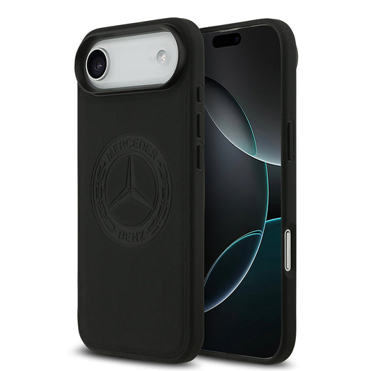 Apple iPhone 17 Air Kılıf Mercedes Benz Orjinal Lisanslı M-safe Şarj Özellikli Hakiki Deri Nostaljik Yıldız Dizayn Kapak