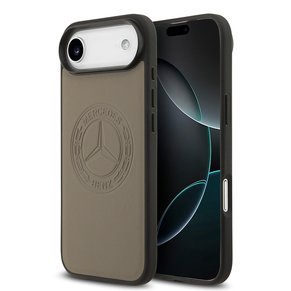 Apple iPhone 17 Air Kılıf Mercedes Benz Orjinal Lisanslı M-safe Şarj Özellikli Hakiki Deri Nostaljik Yıldız Dizayn Kapak - Görsel 3