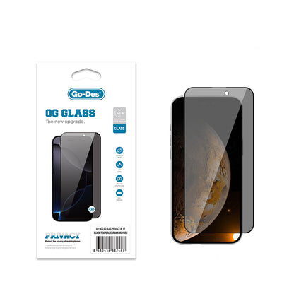 Apple iPhone 17 Go Des OG Glass Privacy Antistatik Temperli Cam Ekran Koruyucu - Görsel 2