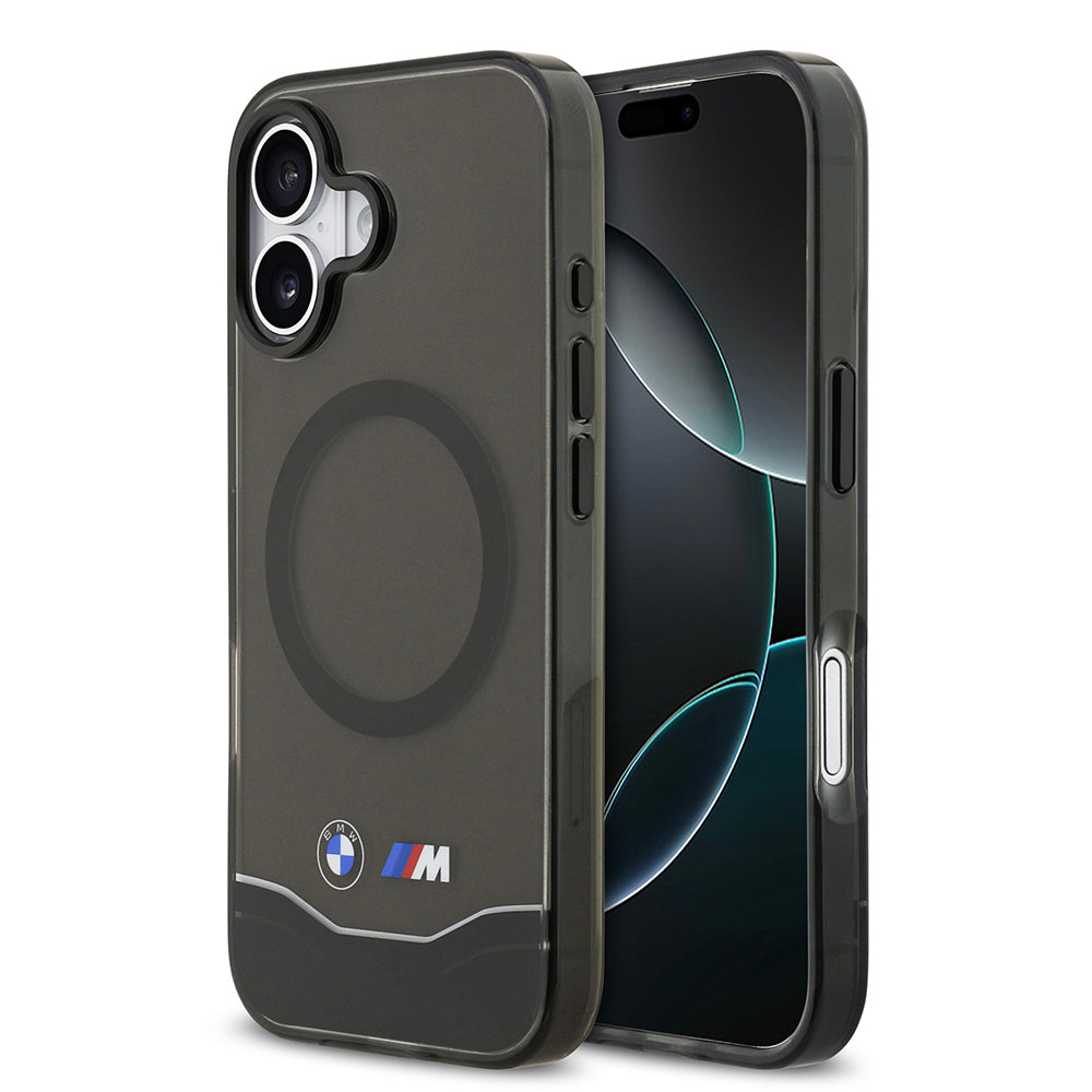 Apple iPhone 17 Kılıf BMW Orjinal Lisanslı M-safe Şarj Özellikli Metal Buton Tasarımlı Tranparan M Dizayn Kapak - Görsel 2
