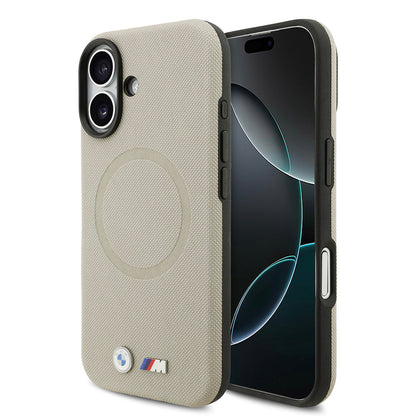 Apple iPhone 17 Kılıf BMW Orjinal Lisanslı M-safe Şarj Özellikli Metal Logolu Delikli M Dizayn Deri Kapak - Görsel 3