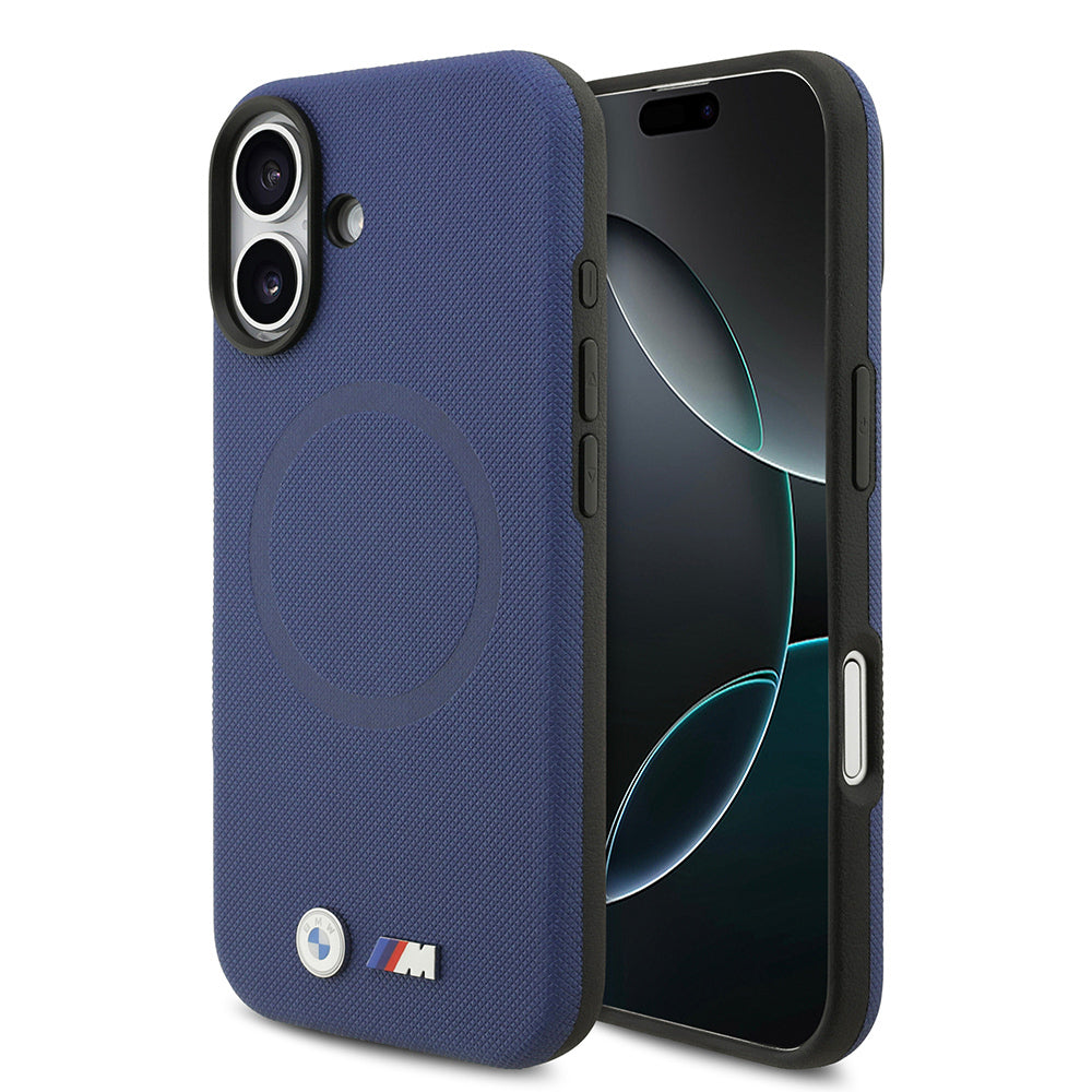 Apple iPhone 17 Kılıf BMW Orjinal Lisanslı M-safe Şarj Özellikli Metal Logolu Delikli M Dizayn Deri Kapak - Görsel 5