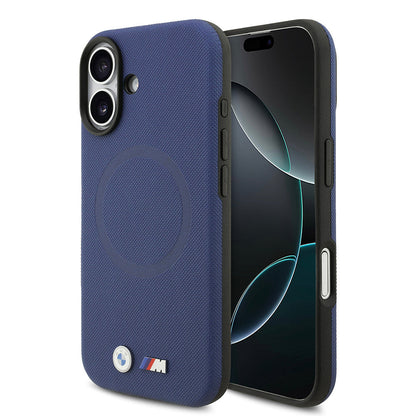 Apple iPhone 17 Kılıf BMW Orjinal Lisanslı M-safe Şarj Özellikli Metal Logolu Delikli M Dizayn Deri Kapak - Görsel 5