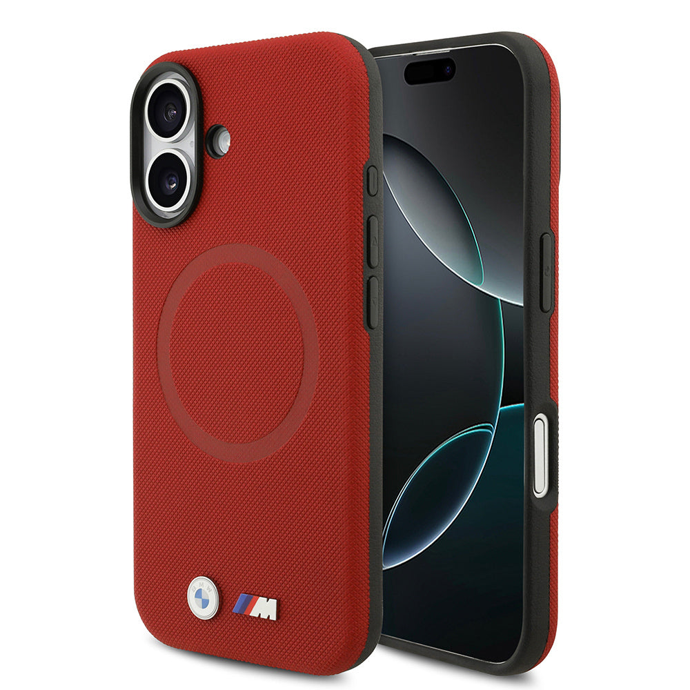 Apple iPhone 17 Kılıf BMW Orjinal Lisanslı M-safe Şarj Özellikli Metal Logolu Delikli M Dizayn Deri Kapak - Görsel 6
