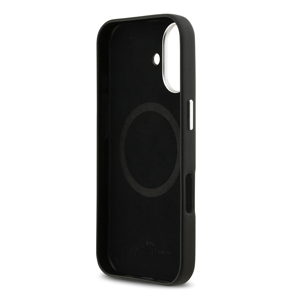 Apple iPhone 17 Kılıf BMW Orjinal Lisanslı M-safe Şarj Özellikli Metal Logolu Tam Kaplama Deri Kapak - Görsel 7
