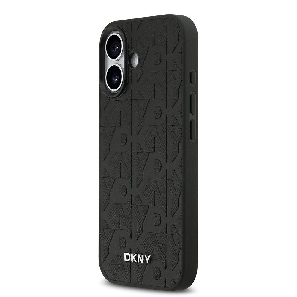 Apple iPhone 17 Kılıf DKNY Orjinal Lisanslı M-safe Şarj Özellikli 3D Yazılı Grid Pattern Kapak - Görsel 2