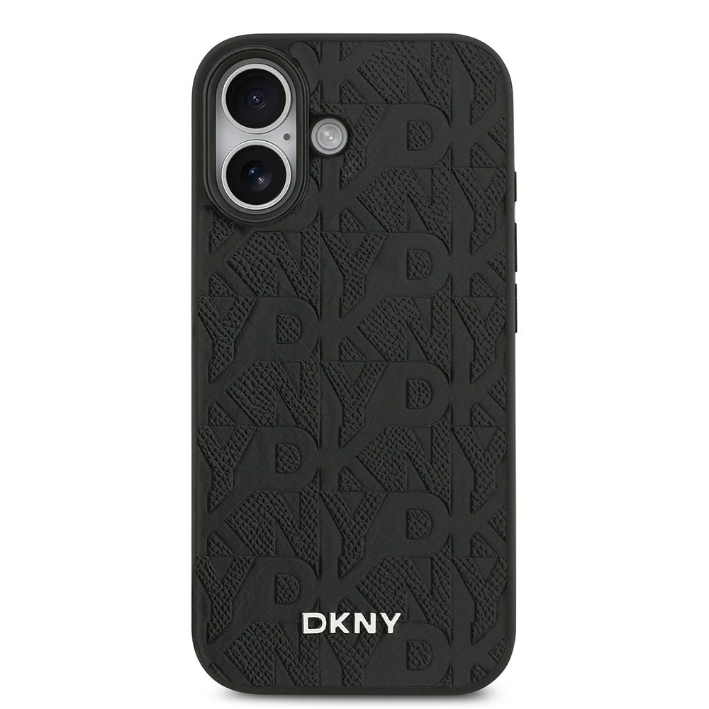 Apple iPhone 17 Kılıf DKNY Orjinal Lisanslı M-safe Şarj Özellikli 3D Yazılı Grid Pattern Kapak - Görsel 3
