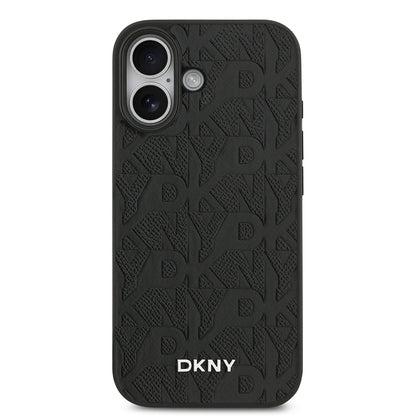Apple iPhone 17 Kılıf DKNY Orjinal Lisanslı M-safe Şarj Özellikli 3D Yazılı Grid Pattern Kapak - Görsel 3