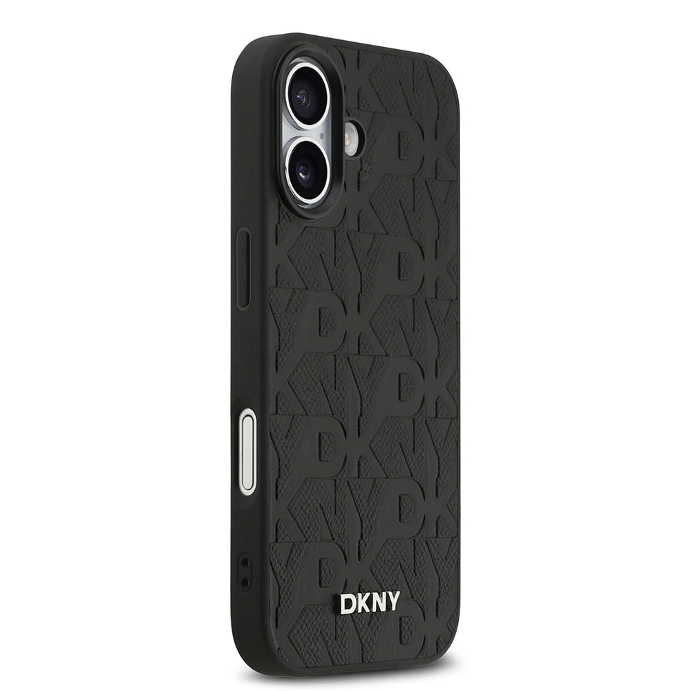 Apple iPhone 17 Kılıf DKNY Orjinal Lisanslı M-safe Şarj Özellikli 3D Yazılı Grid Pattern Kapak - Görsel 4