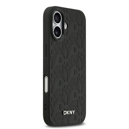 Apple iPhone 17 Kılıf DKNY Orjinal Lisanslı M-safe Şarj Özellikli 3D Yazılı Grid Pattern Kapak - Görsel 4