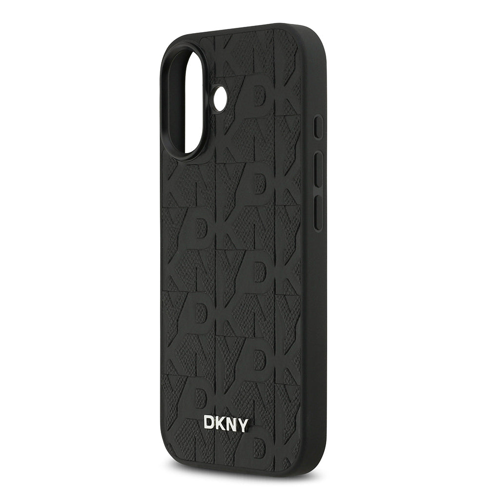 Apple iPhone 17 Kılıf DKNY Orjinal Lisanslı M-safe Şarj Özellikli 3D Yazılı Grid Pattern Kapak - Görsel 6