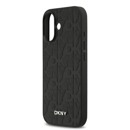 Apple iPhone 17 Kılıf DKNY Orjinal Lisanslı M-safe Şarj Özellikli 3D Yazılı Grid Pattern Kapak - Görsel 6