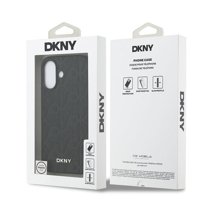 Apple iPhone 17 Kılıf DKNY Orjinal Lisanslı M-safe Şarj Özellikli 3D Yazılı Grid Pattern Kapak - Görsel 8