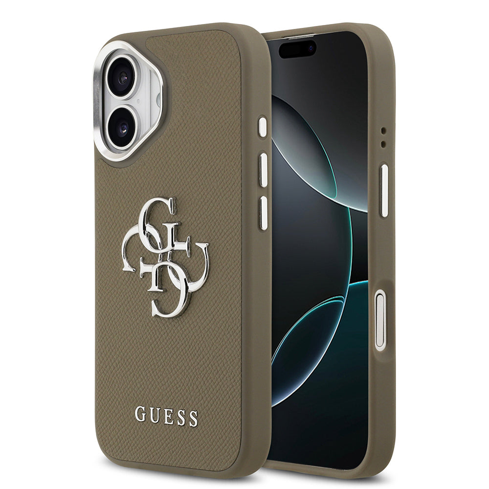 Apple iPhone 17 Kılıf Guess Orjinal Lisanslı Grained 4G Metal Büyük Logolu Kapak - Görsel 2
