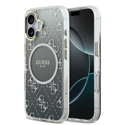 Apple iPhone 17 Kılıf Guess Orjinal Lisanslı M-safe Şarj Özellikli 4G Desenli Simli Silikon Kapak - Görsel 4