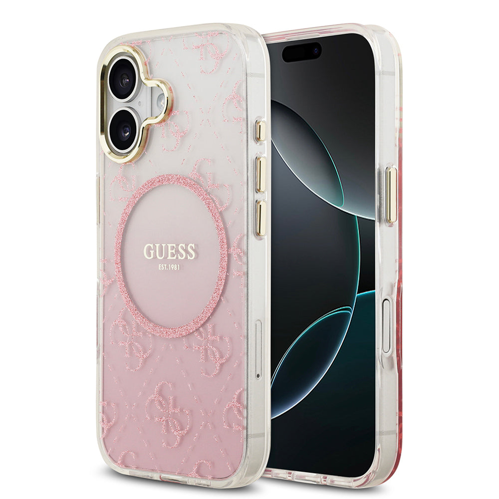Apple iPhone 17 Kılıf Guess Orjinal Lisanslı M-safe Şarj Özellikli 4G Desenli Simli Silikon Kapak - Görsel 2