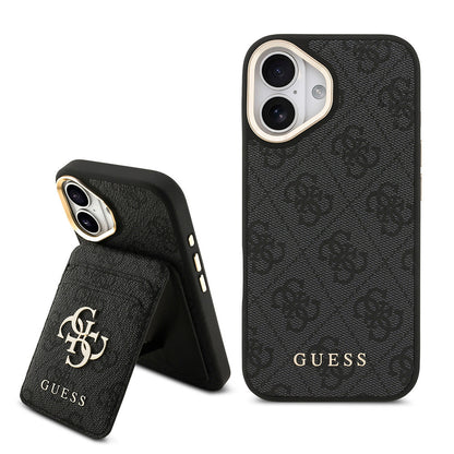 Apple iPhone 17 Kılıf Guess Orjinal Lisanslı M-safe Şarj Özellikli 4G Metal Büyük Logolu Kartlıklı Kapak - Görsel 2